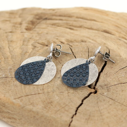Boucles D'oreilles Larme En Cristal Pavé - Violette - À Clipser - Neuves Avec étiquettes - Marque Oscar De La Rebta