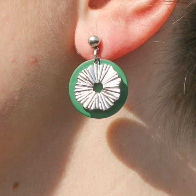 BOUCLES D'OREILLES FEMME CREPON