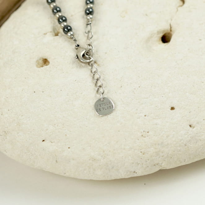 COLLIER PERLE FEMME BITUME