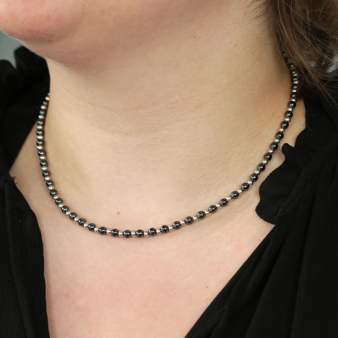 COLLIER PERLE FEMME BITUME