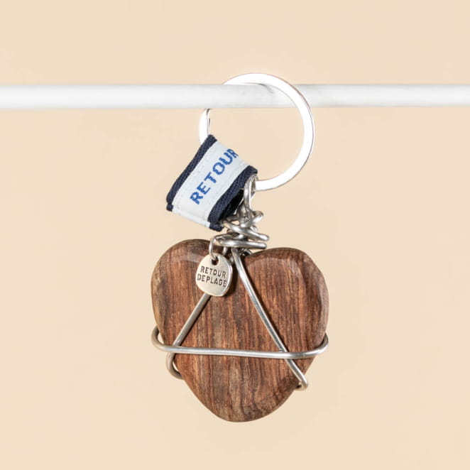 PORTE CLES BOIS COEUR