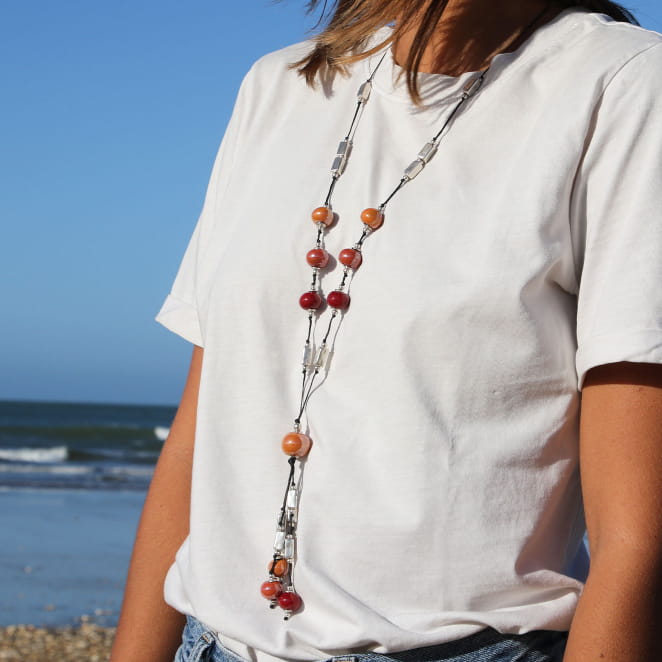 SAUTOIR FEMME PERLE SEICHE