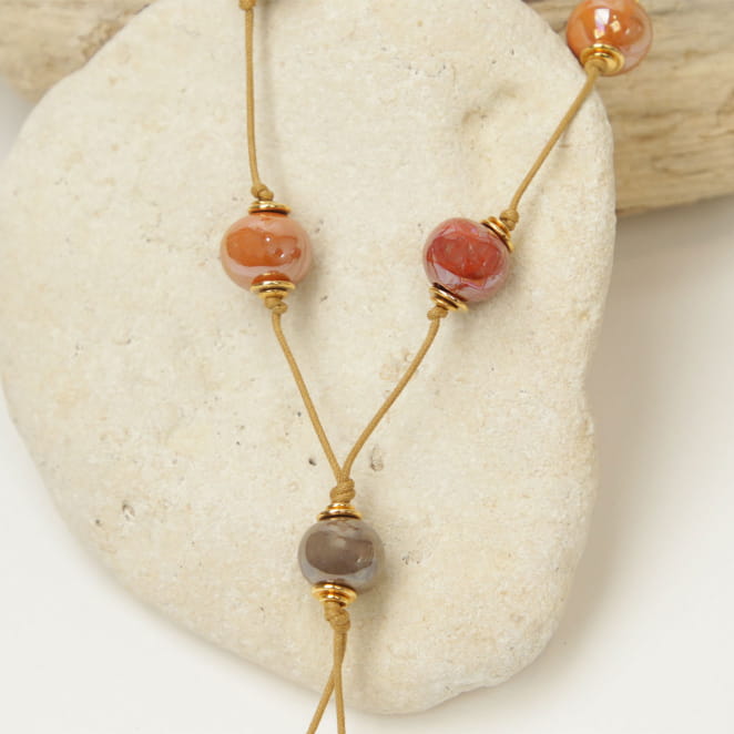 SAUTOIR FEMME PERLE CREME