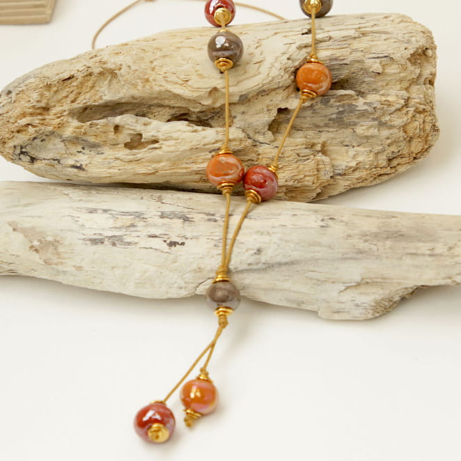 SAUTOIR FEMME PERLE CREME