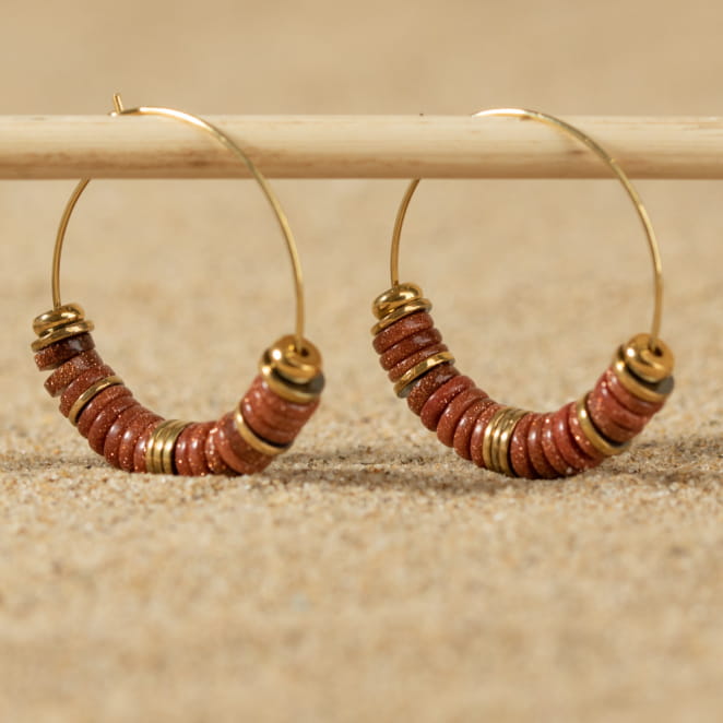 BOUCLES D'OREILLES  créoles ALCHIMIE