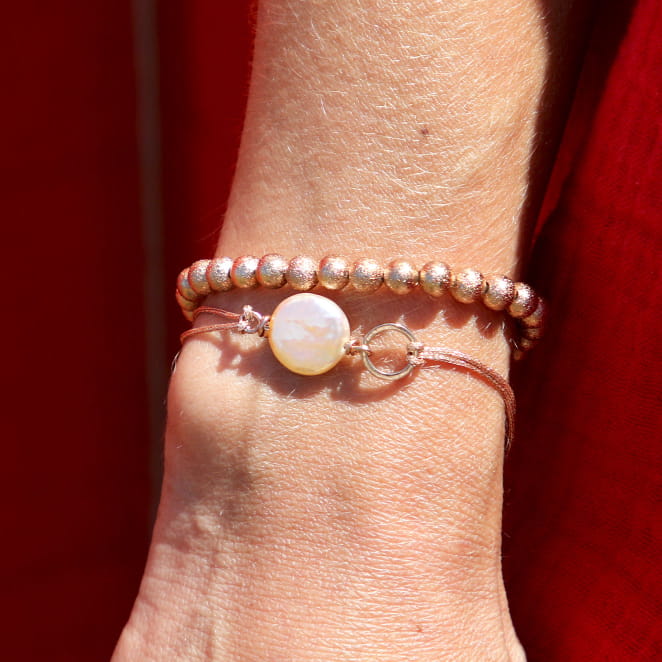 Bracelet fantaisie femme doré rose