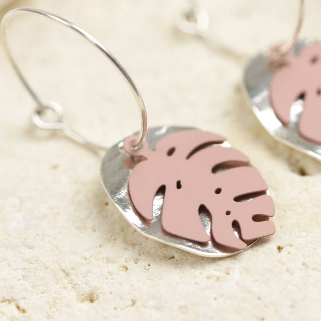 BOUCLES D'OREILLES créoles FEUILLETTE