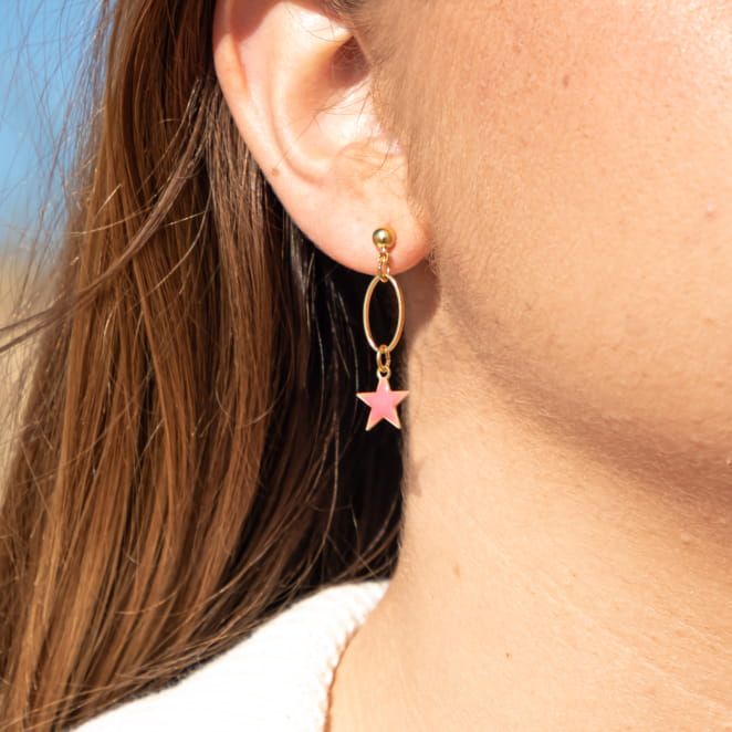 Découvrez les boucles d’oreilles Astre, un bijou marin fabriqué en France sur l’Île d’Oléron par des monteuses qualifiées.