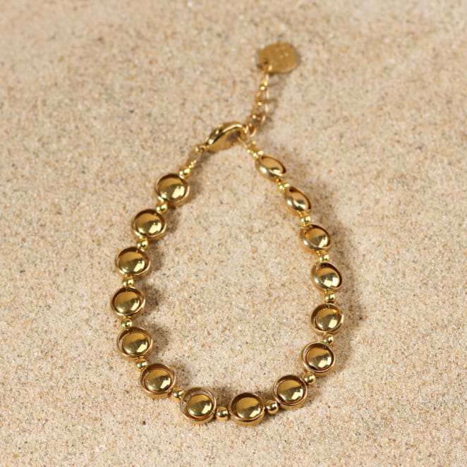 Bracelet Astrod en métal doré, bijou artisanal français.