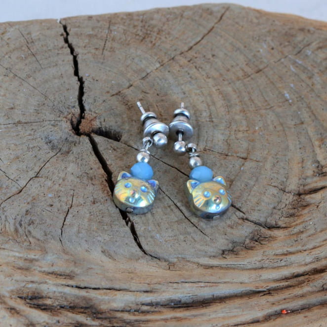 BOUCLES D'OREILLES ENFANT CHAT