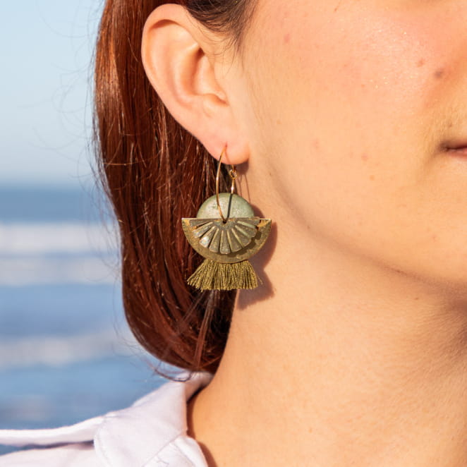 Boucles d'oreilles artisanal, bijou fantaisie, fabriqué en France, artisanal