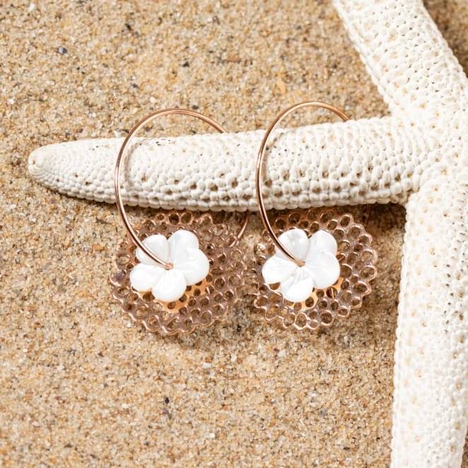 boucles d’oreilles Nectar avec deux perles saumon en suspension, style romantique