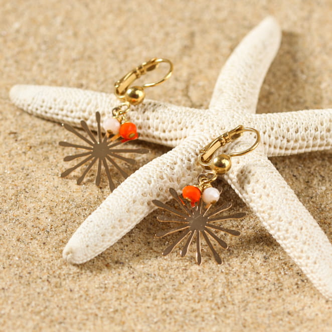 Découvrez les boucles d’oreilles Sixtine, un bijou marin fabriqué en France sur l’Île d’Oléron par des monteuses qualifiées.