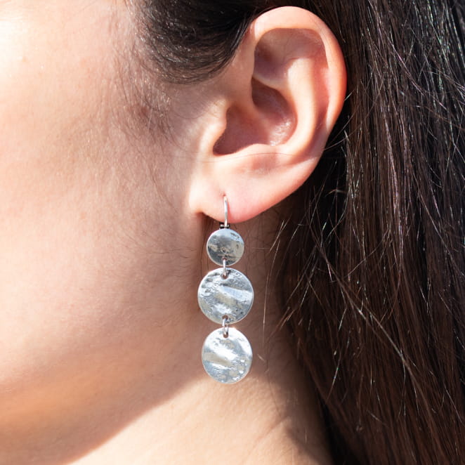 Boucles d'oreilles argenté Witney fabriquées en France