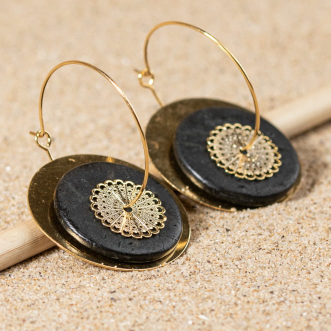 BOUCLES D'OREILLES créoles CAROLINE