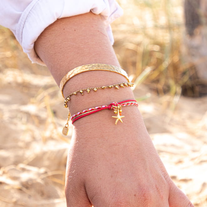 Bracelet fantaisie femme doré grelot