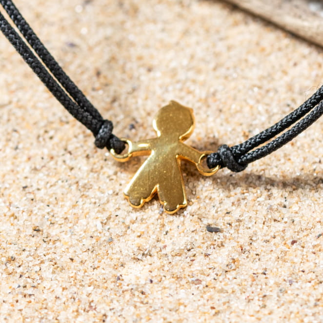 Bracelet Marius, bijou fantaisie doré et noir, bijou artisanal mad ein France