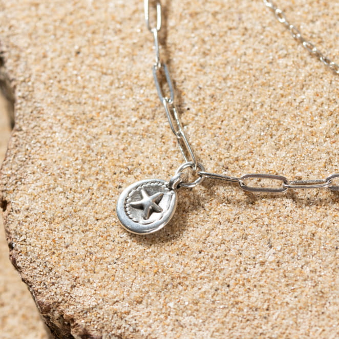 Collier double Maé argenté