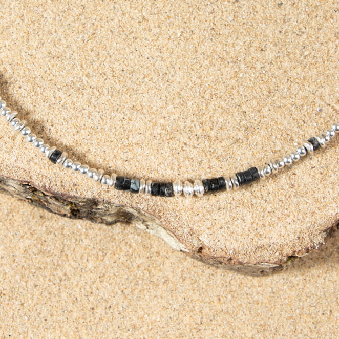 Collier pour homme Maestro argenté et noir