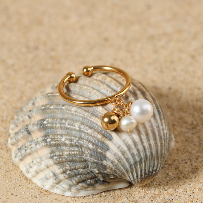 Bijou Lisette doré et blanc, création française élégante.