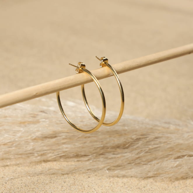 Boucles Creolla dorées à l’or fin, création artisanale française élégante et intemporelle