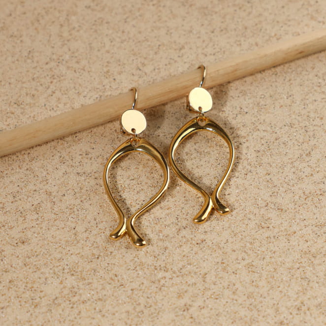 Boucles Gabon entièrement dorées, création artisanale française