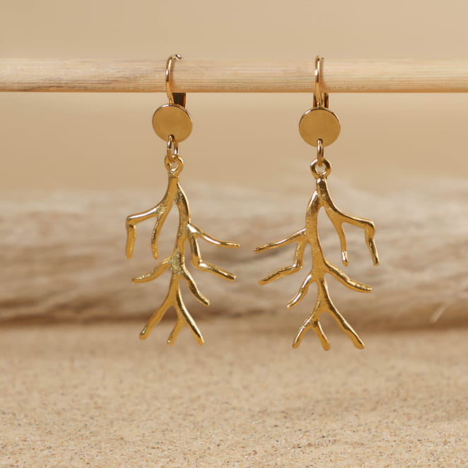 boucles d’oreilles Grigri doré, création artisanale française