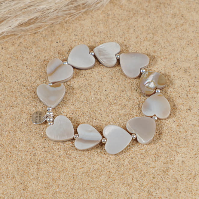 Bracelet minimaliste gris et argenté, fabrication artisanale française