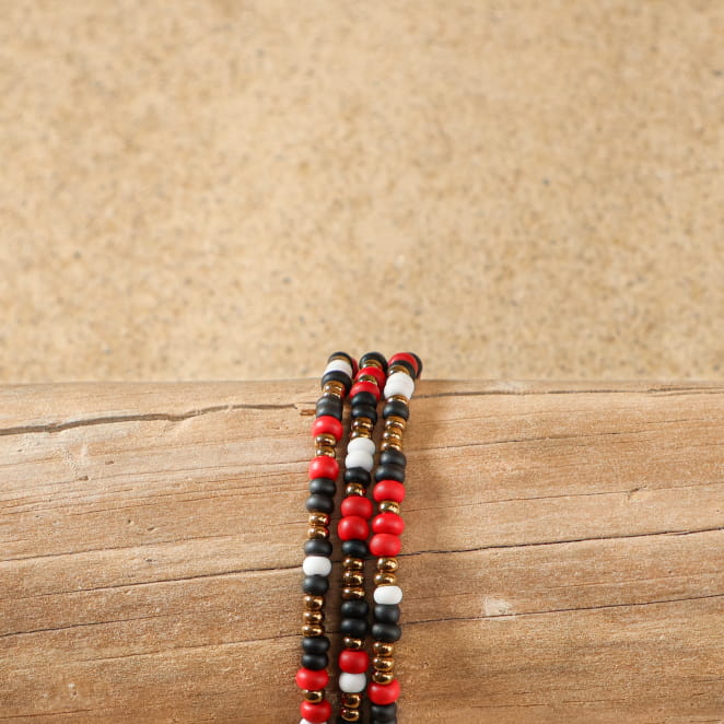 Bijou Mexic bronze et perles multicolores, bijou artisanal français éclatant