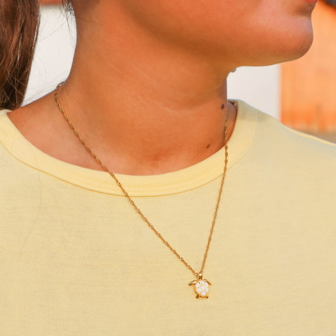 collier Bylot doré et blanc, fabrication artisanale française