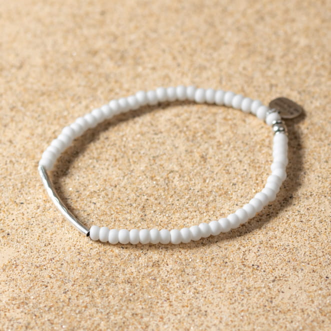 Bracelet pour femme Margot argenté et blanc