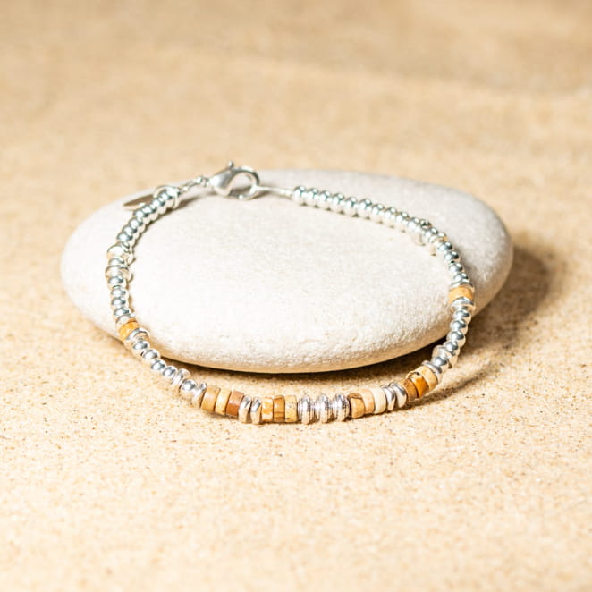 Bracelet pour homme Maestro argenté et marron