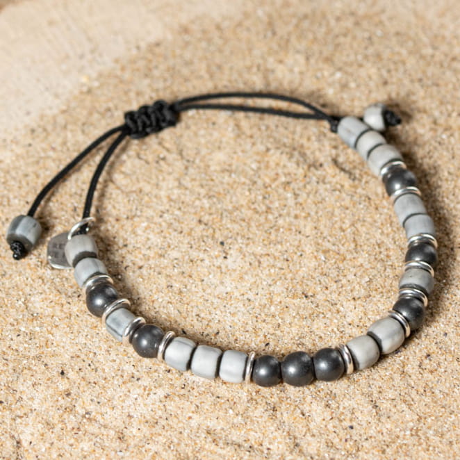 BRACELET HOMME PERLE GREY