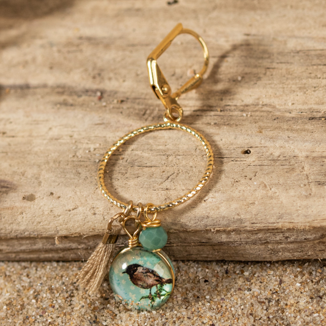 BOUCLES D'OREILLES FEMME SOIE