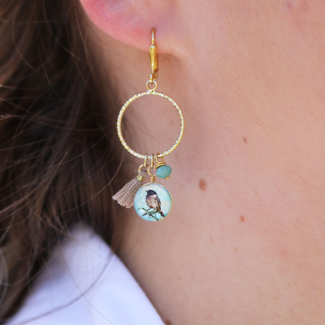 BOUCLES D'OREILLES FEMME SOIE