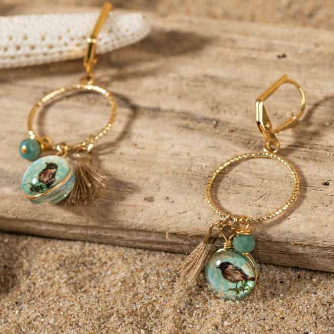 BOUCLES D'OREILLES FEMME SOIE