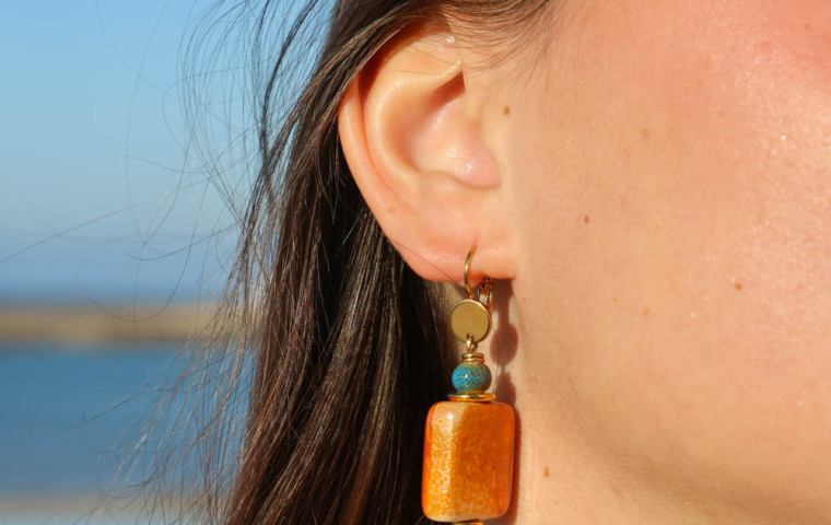 Boucles d'oreilles en céramique, colorées et naturelles !