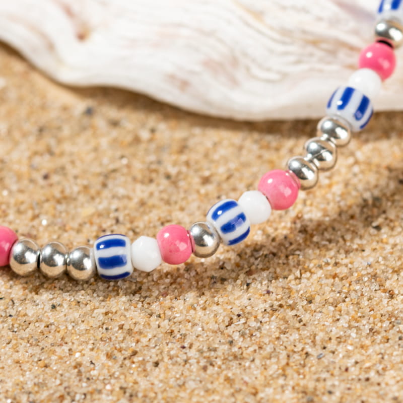 Bracelet Extensible Perles Multicolores - Blanc, Rouge, Rose, Bleu, Vert, Occasion Impeccable