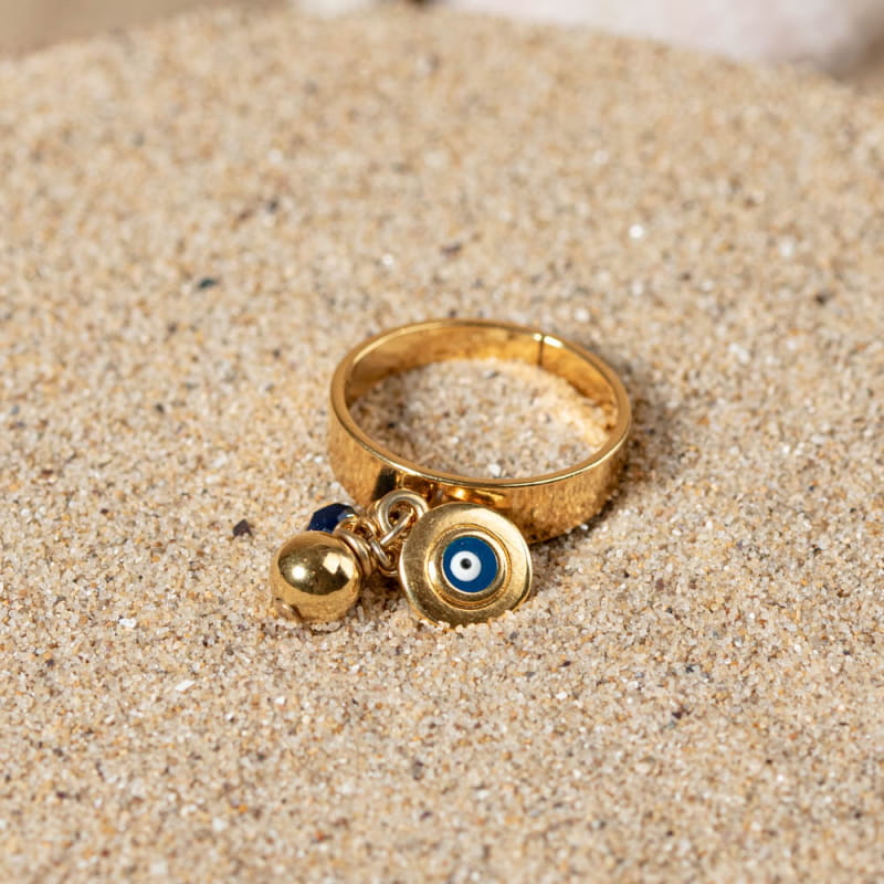 Bague reglable dore pour femme le modele Grece Retour de plage