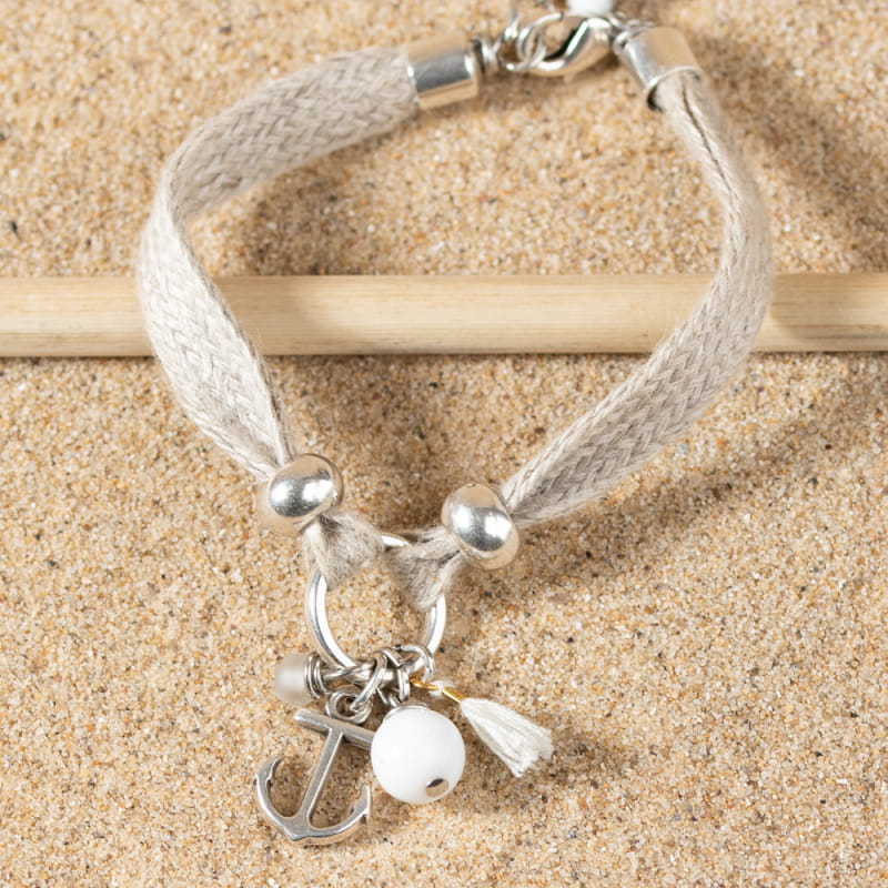 Bracelet Ancre Mixte Or Et Blanc - Cadeau Homme/femme - Neuf Avec étiquettes - Style Amitié/vintage