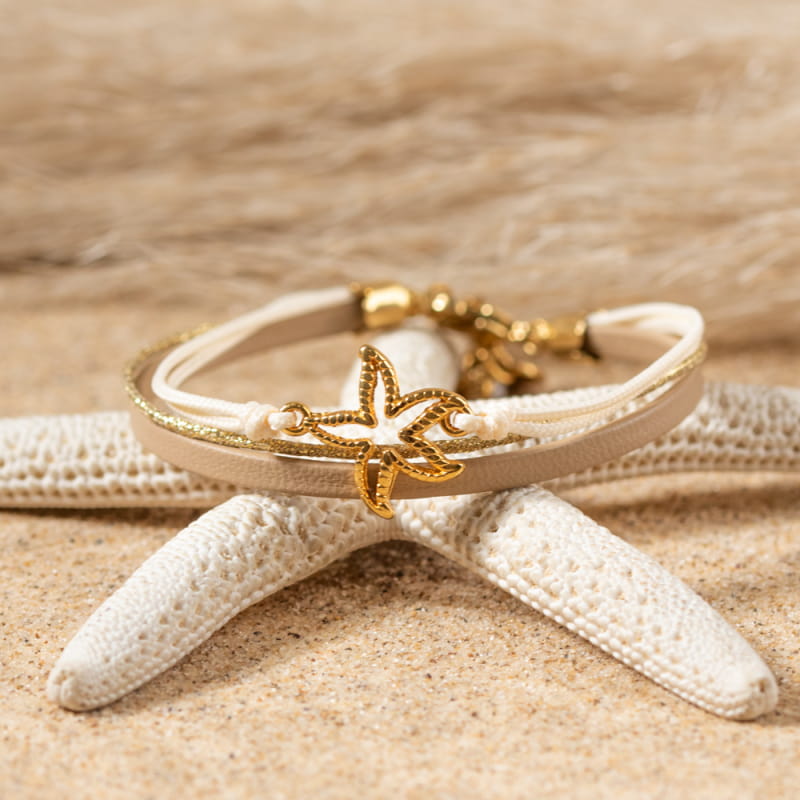 Bracelet Haut De Bras étoile De Mer Doré - Style Bohème Vintage - Réglable - Pour Plage, Fête, Mariage - 6