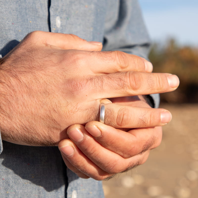 Bague homme fine argente Simon Retour de plage