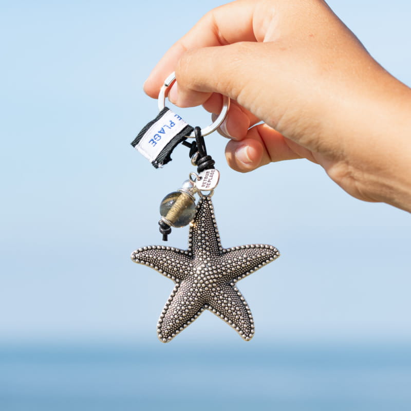 Porte-clés USA En Métal Argenté - Forme étoile Américaine - Pendentif Charm - Neuf Avec étiquettes
