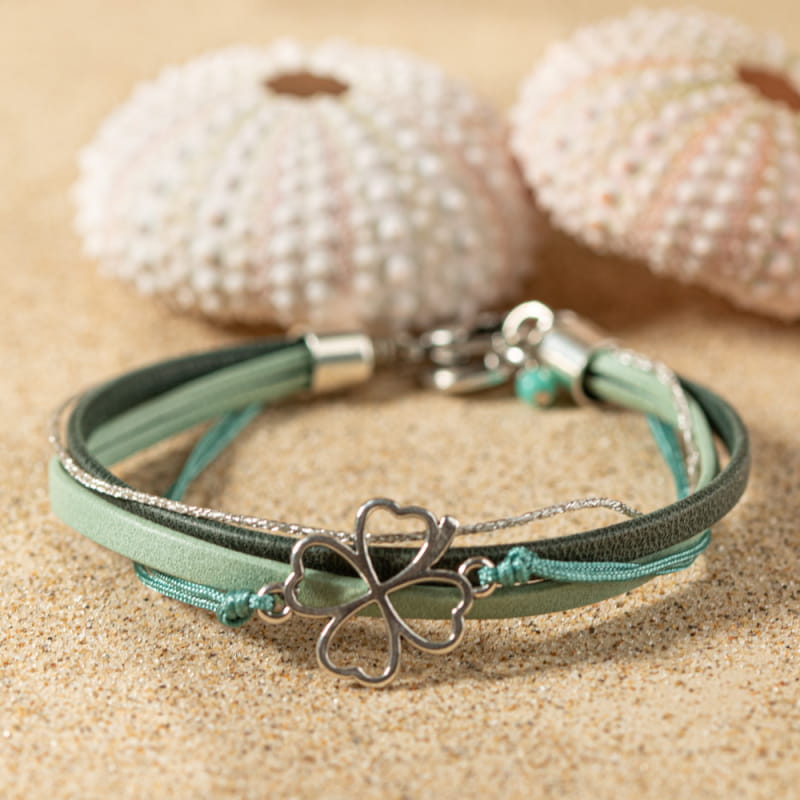 Bracelet Spécial « CHANCE » - Pierre Multicolore, Fermoir Nœud, Longueur 19cm, Neuf Avec étiquettes